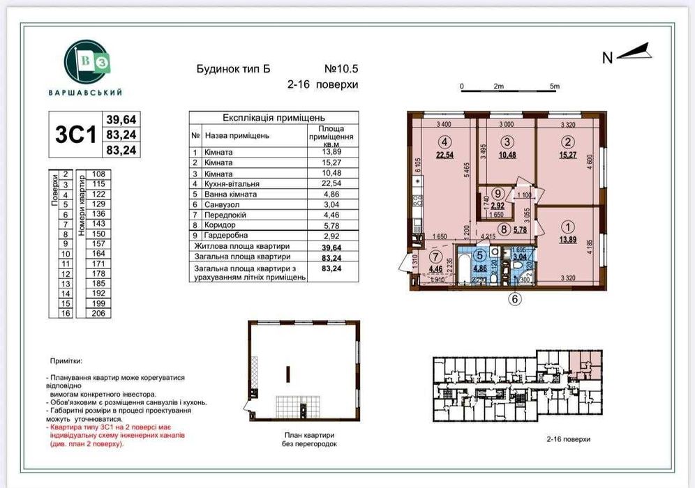 Продаж!!! 3 кімнатна квартира ЖК Варшавський 3 буд.10.5