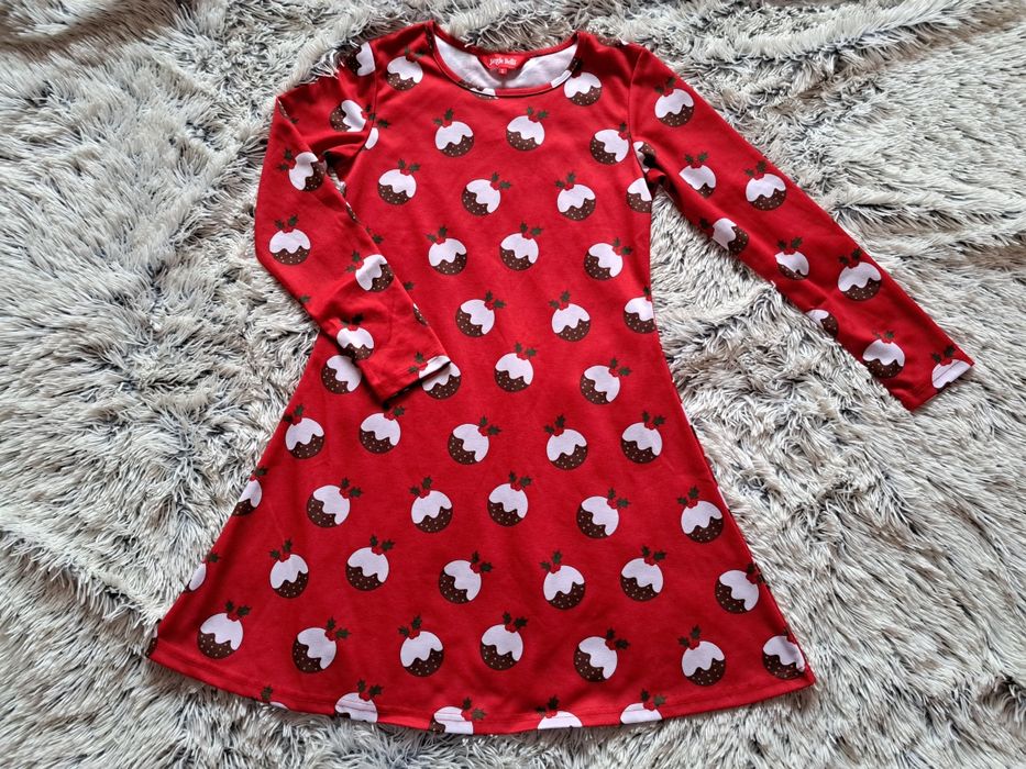 Nowa sukienka s/36 jingle bells świąteczna czerwona