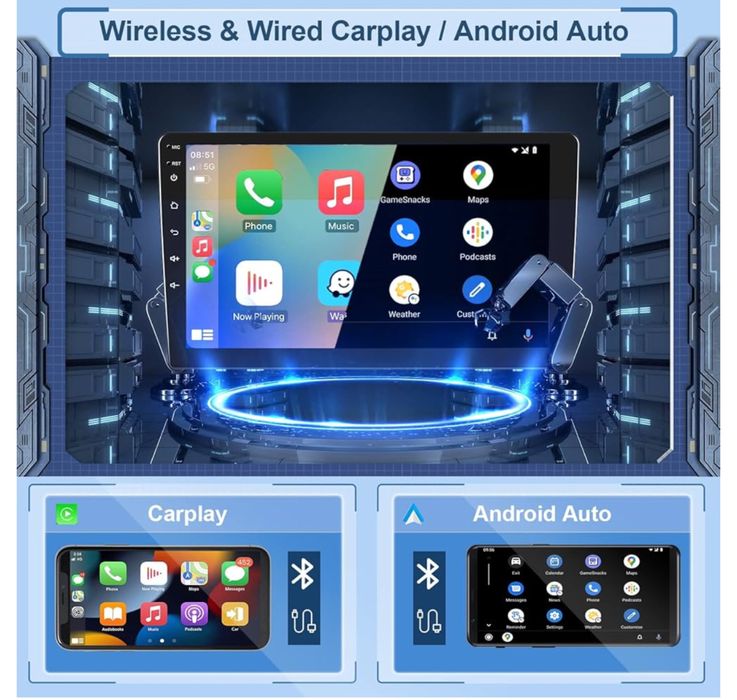 Radio samochodowe Carplay Peugeot Citroen Mitsubishi Android auto