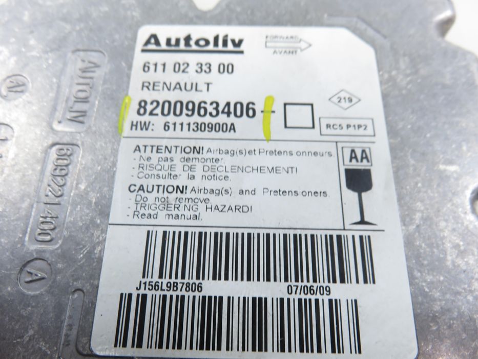 Moduł Airbag Renault Clio III