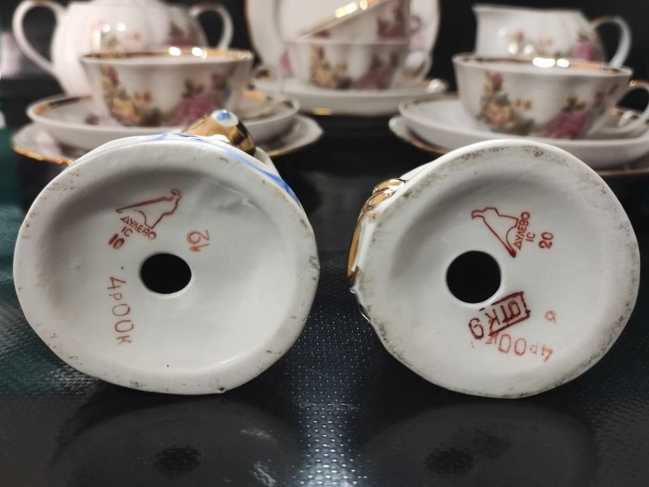 Serwis Porcelanowy Zestaw do herbaty + 2 figurki Dulewo
