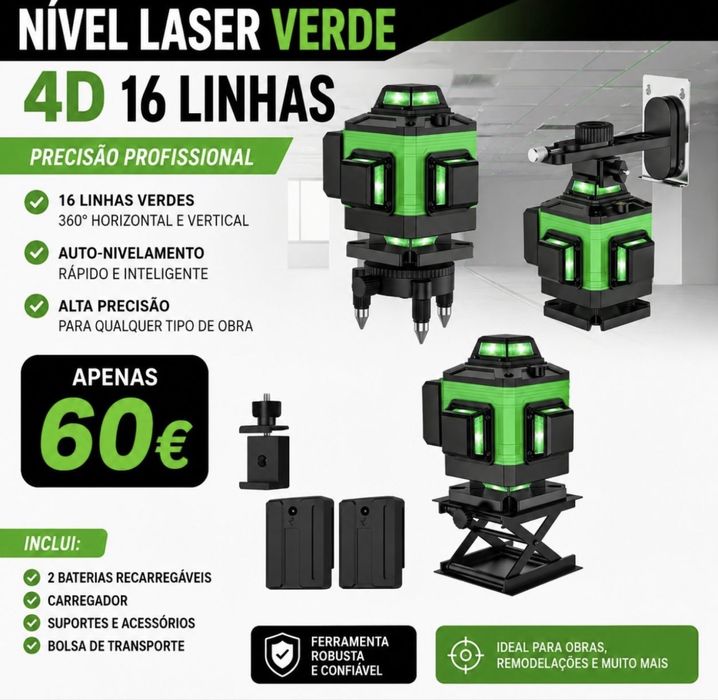 Nivel a Laser 16 Linhas Com Comando - NOVO