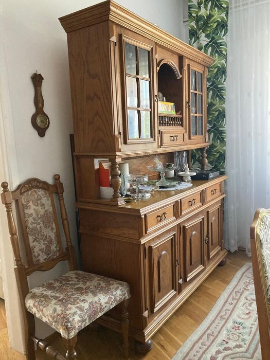 Komplet mebli drewnianych do salonu / jadalni – kredens + komoda