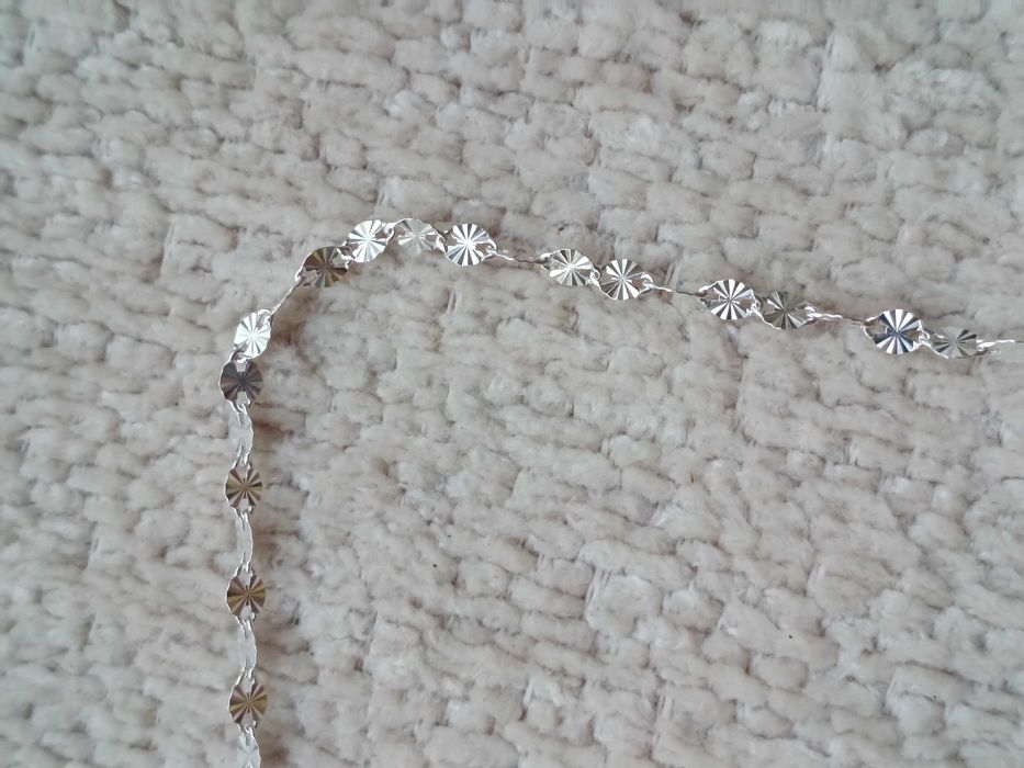 Srebrny naszyjnik łańcuszek 40 cm diamentowany 1,6 g Srebro 925