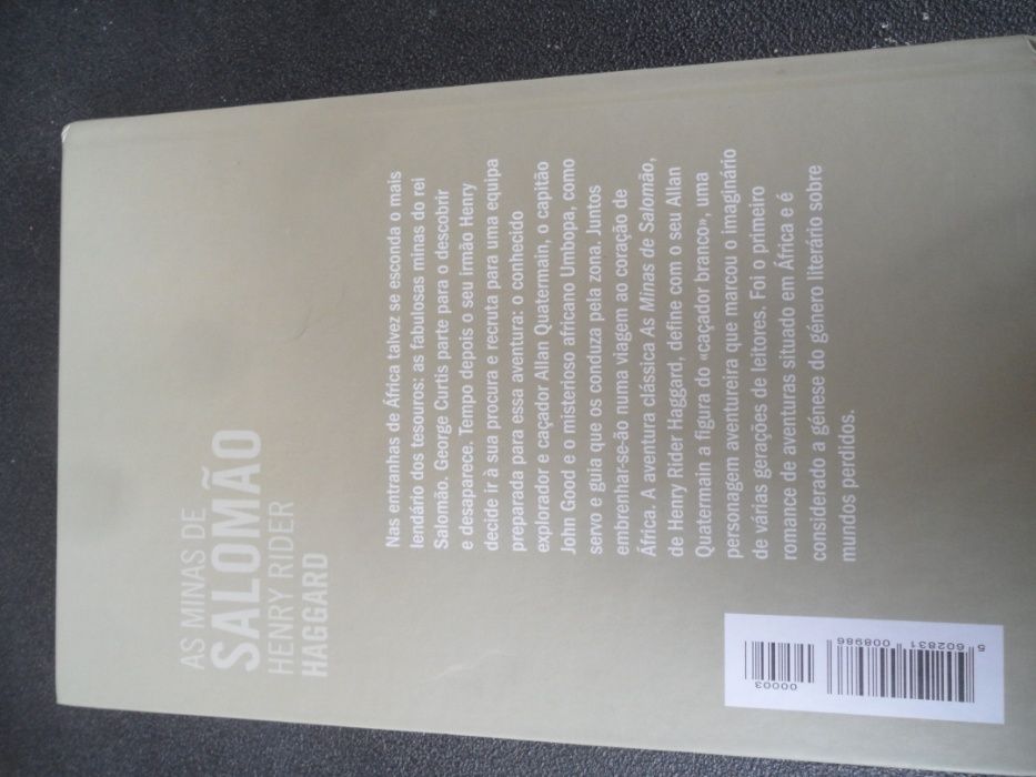 As Minas de Salomão Livro novo. De Rider Haggard.