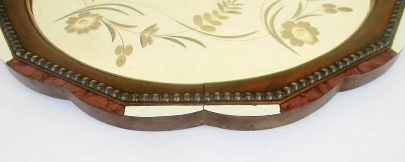 Antiga bandeja/tabuleiro Art Deco espelhada