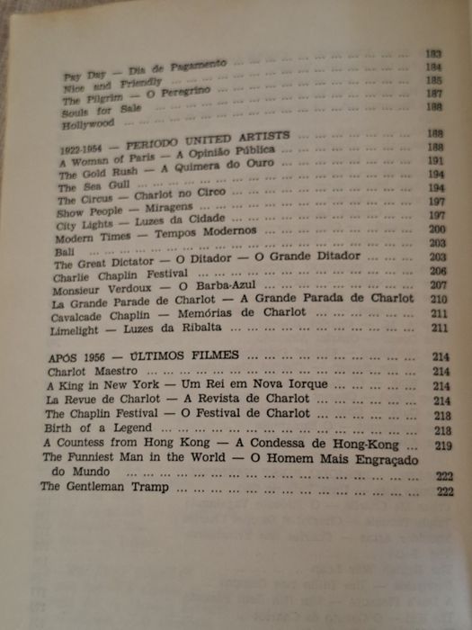 livro português sobre o cineasta Charles Chaplin