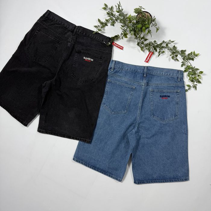 Джинсові шорти Supreme baggy шорикі бегі супрім шорты джинсовые черные шорти на літо