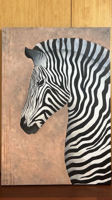 Quadro “zebra” pintura em acrilico