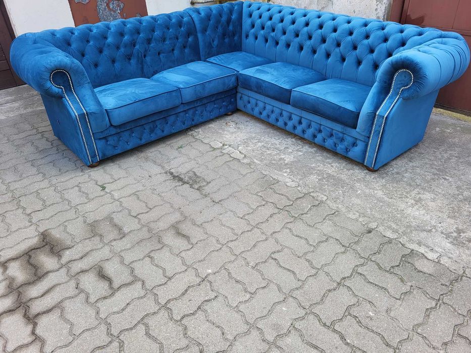 Chesterfield Windsor narożnik tkanina easy clean