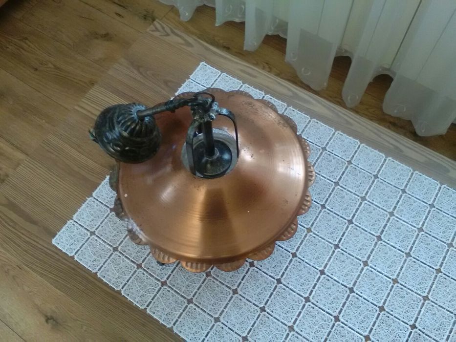 Żyrandol metalowo szklany