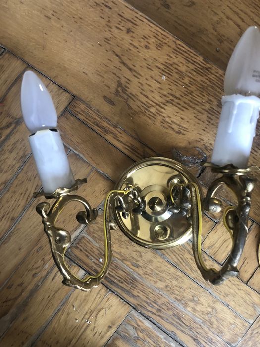 Kinkiety z mosiądzu 2 sztuki