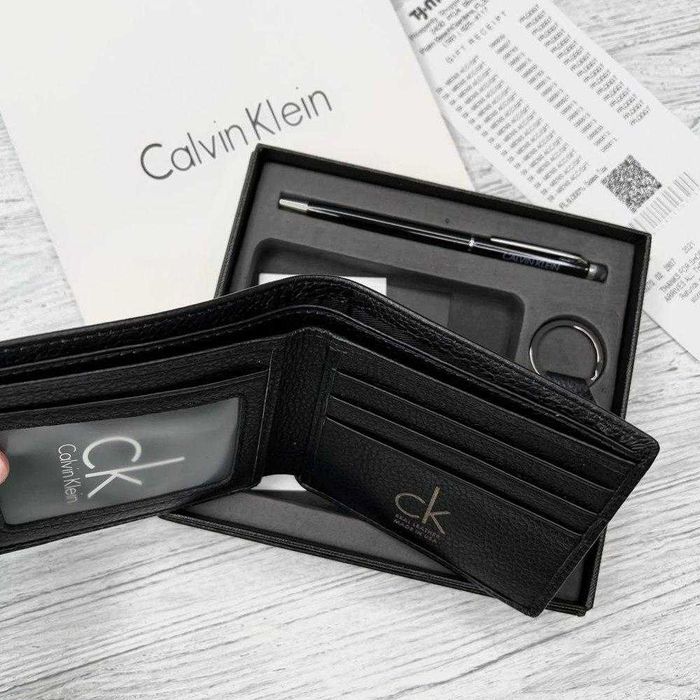 Набор Calvin Klein: кошелёк + ручка + брелок