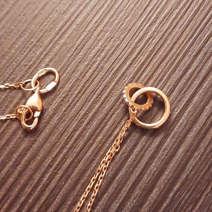 Колье желтое золото с бриллиантами SOVA 2.04гр новое