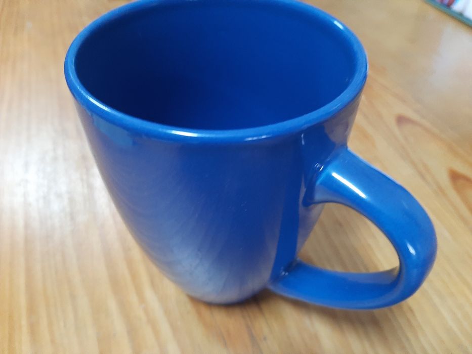 Bule, chávena e caneca em louça, cor azul