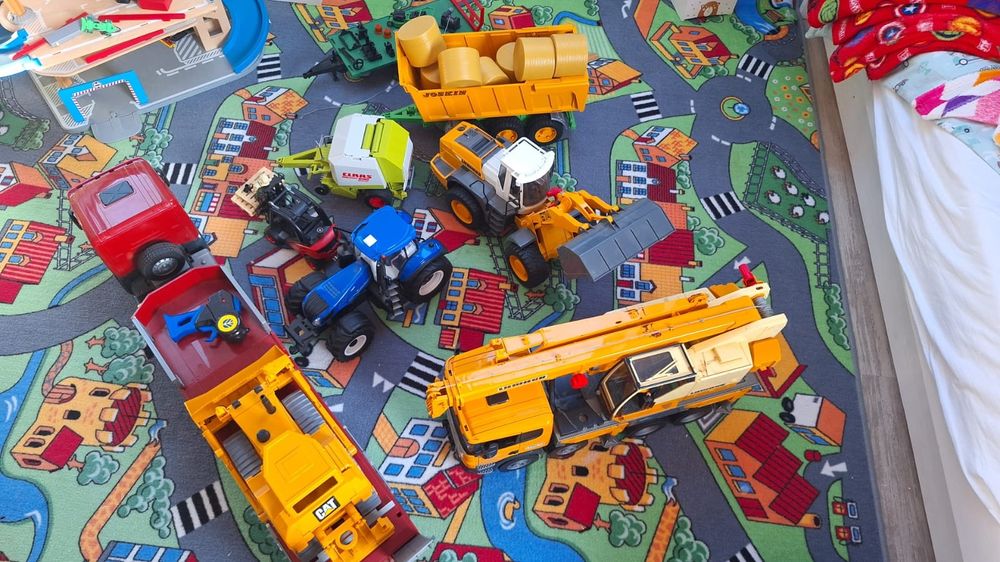 Bruder zestaw scania Cat traktor dźwig przyczepa