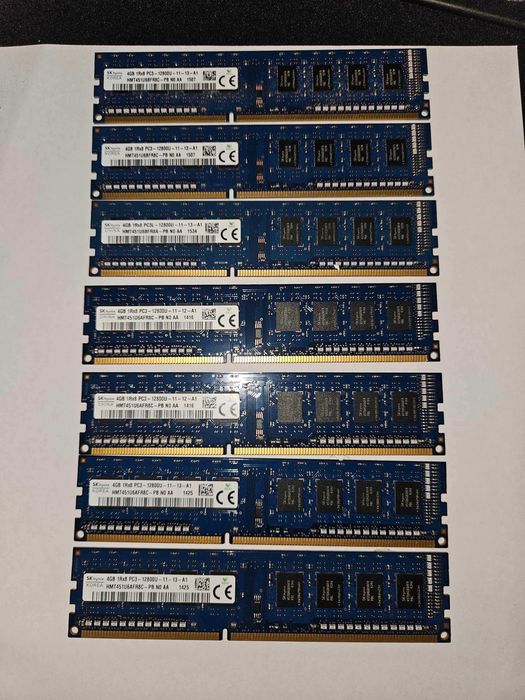 Zestaw pamięci RAM DDR3: 1x8GB, 14x4GB, 2x2GB | Corsair, Samsung, Hynix, Apacer