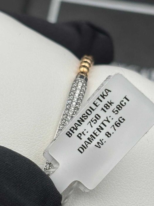 Złota Bransoletka z Diamentami Złoto 18K (750) Certyfikat | 0,58 ct |