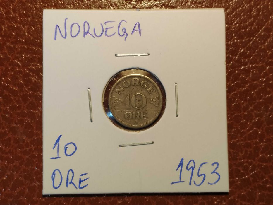 Noruega - moeda de 10 ore de 1953