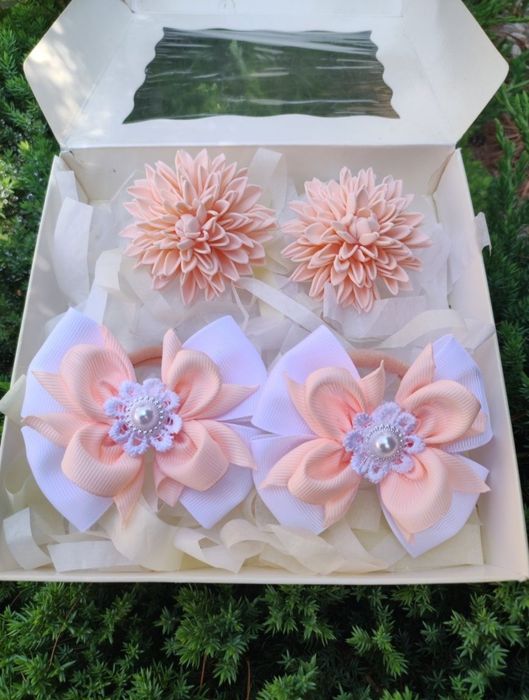 Резинки заколки бантики повязки ободки ручной работы