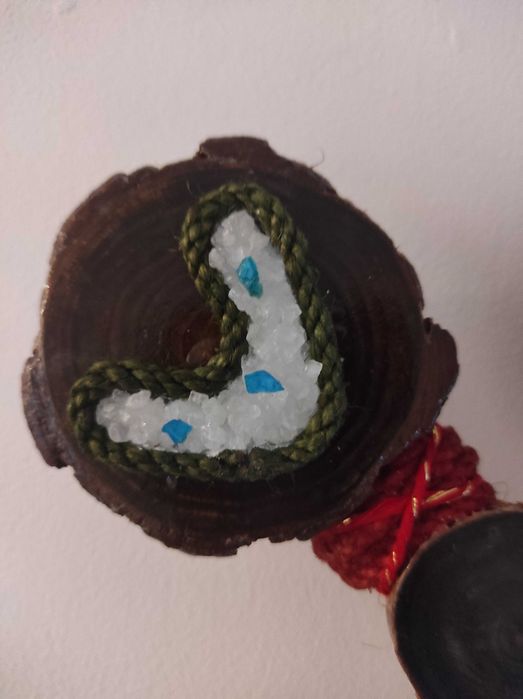 Unikatowy zegar ścienny handmade – drewno i kamień | rustykalny / boho