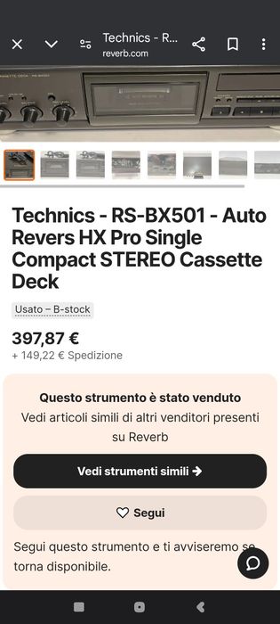 Deck cassetes Technics RS bx-501