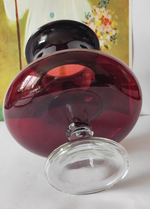 Tarnowiec wazon piękne stare kolorowe szkło