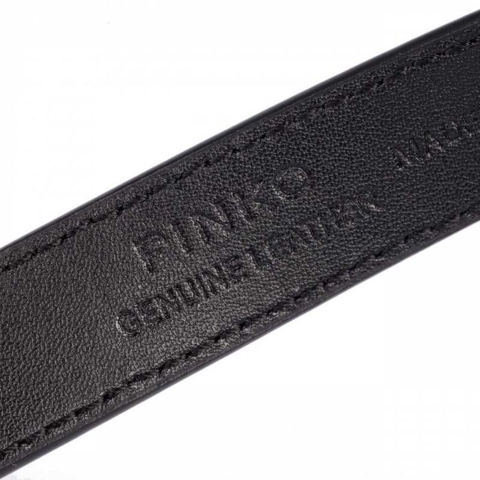 PINKO luksusowy damski pasek skórzany LOVE BERRY SMALL GOLD