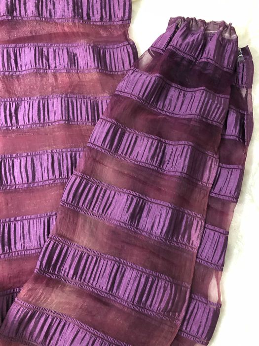 Zasłonki Zasłony fioletowe na taśmie 214x177 cm