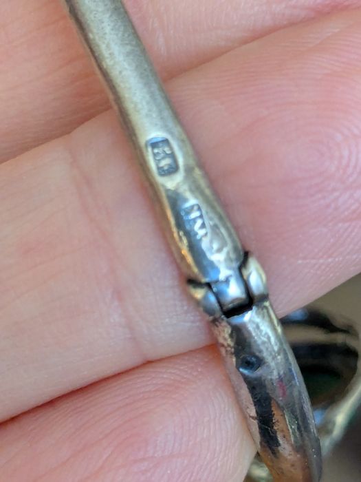 Kruk bransoletka srebrna  z kamieniem