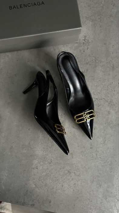 Чорні слінгбеки/ лодрчки/ туфлі/ мюлі Balenciaga