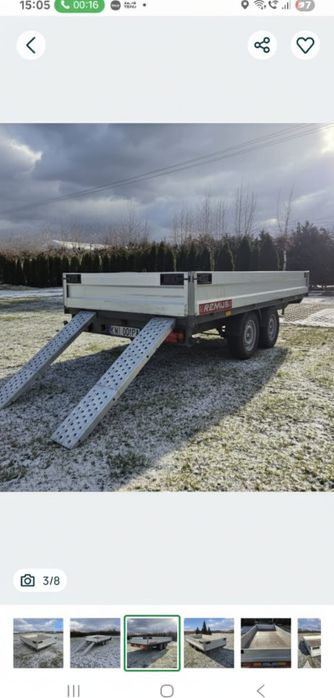 Przyczepa  laweta dwuosiowa Westfalia najazdy  lad 1430kg