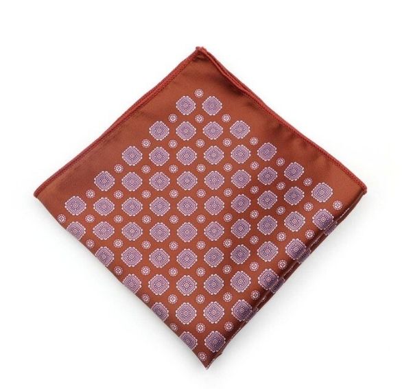POSZETKA chusteczka BRĄZOWA wzór elegancka klasyczna modna do marynarki (910P)