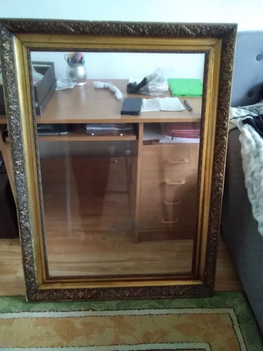 Rama do obrazu lustra drewniana zlocona starocie kolekcje