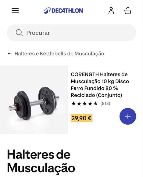 Conjunto de 2 halteres 10kg decathlon