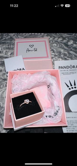 Anel Pandora Coração Brilhante – Novo, com Caixa e Talão de Oferta