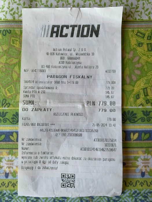 klimatyzator przenośny 9000btu - nowy