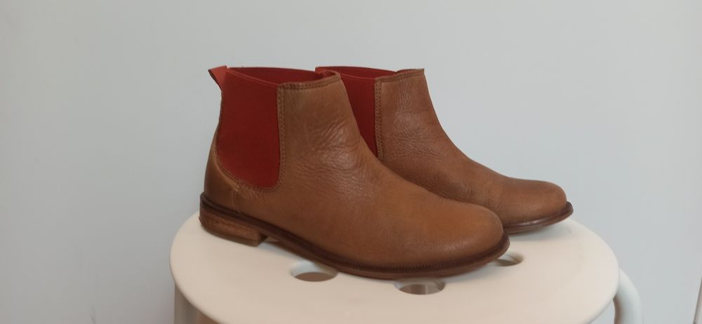 Botki Zara 32  brązowe SKÓRA