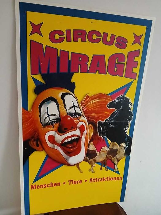 Klaun Figurka Plakat Cyrk Vintage