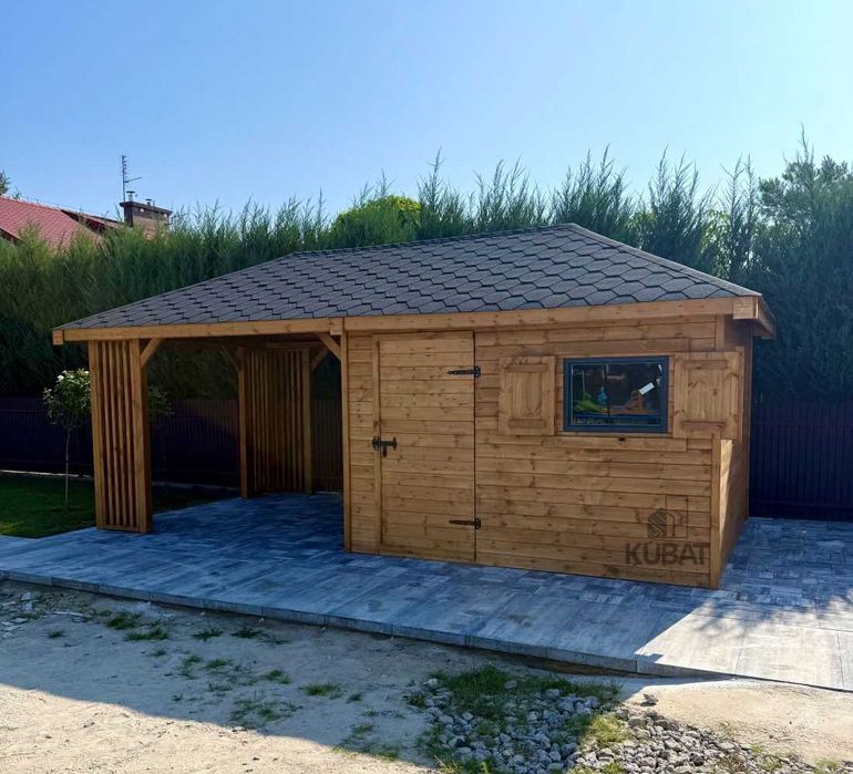 Domek ogrodowy z altanka 3x6 | domek narzedziowy z altanka | altanki