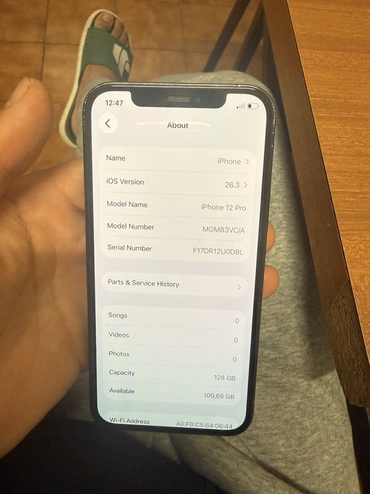 Iphone 12 pro 128 gb bateria 73%