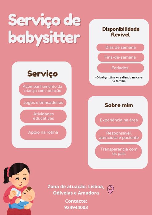 Servico de babysitting ao domicílio - Lisboa, Amadora e Odivelas