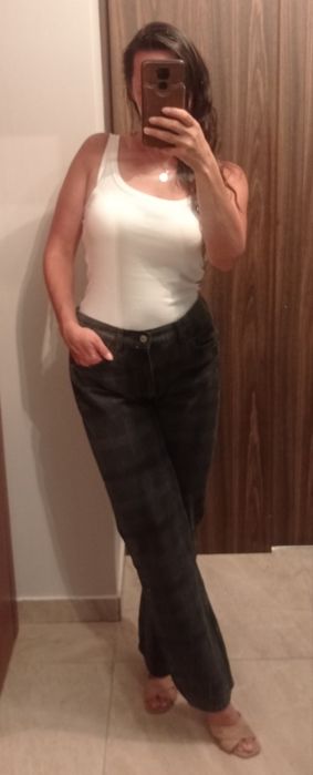 Szerokie spodnie w kratę Zara