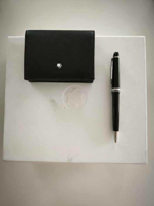 Montblanc - Conjunto de luxo caneta e carteira.