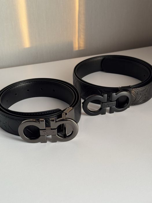 Чорний матовий чоловічий ремінь Salvatore Ferragamo