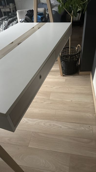 Biurko vox spot young dwustronne białe akacja