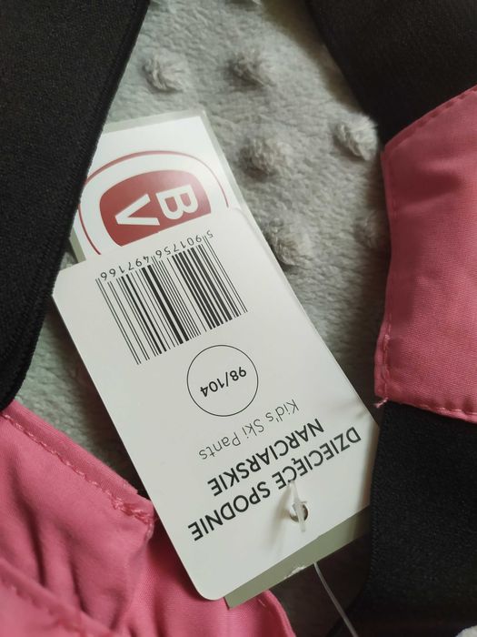 Dziecięce spodnie narciarskie 98/104 różowe dziewczęce Cleve