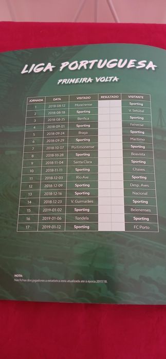 Caderneta Sporting 2018/2019, completa
