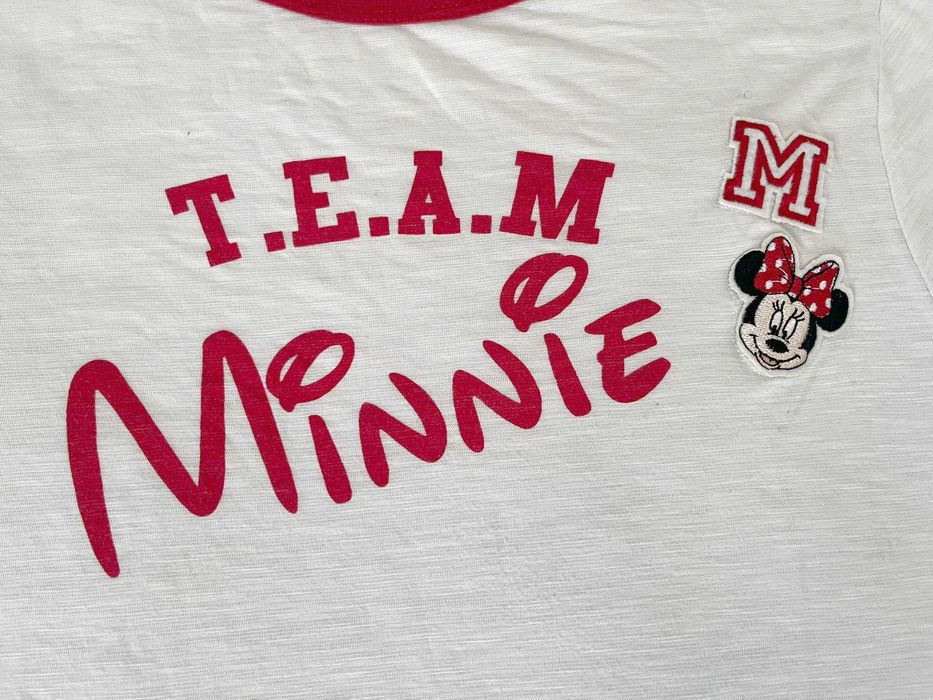 Disney t-shirt roz. 40 biały czerwony team minnie myszka mini