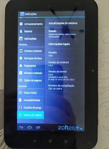 Tablet android 7'' a funcionar